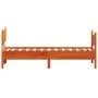 Estructura cama con cabecero madera pino marrón cera 100x200 cm de , Camas y somieres - Ref: Foro24-3216389, Precio: 166,68 €...