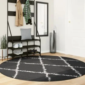 Modern high pile rug PAMPLONA black and cream Ø 200 cm by , Rugs - Ref: Foro24-375423, Price: 59,97 €, Discount: %