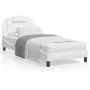 Bed frame with headboard white synthetic leather 90x200cm by , Beds and slatted bases - Ref: Foro24-3208069, Price: 144,41 €,...