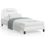 Estructura de cama con cabecero cuero sintético blanco 90x200cm de , Camas y somieres - Ref: Foro24-3208069, Precio: 146,33 €...