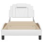 Estructura de cama con cabecero cuero sintético blanco 90x200cm de , Camas y somieres - Ref: Foro24-3208069, Precio: 146,33 €...
