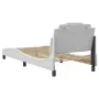Bed frame with headboard white synthetic leather 90x200cm by , Beds and slatted bases - Ref: Foro24-3208069, Price: 144,41 €,...