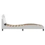 Bed frame with headboard white synthetic leather 90x200cm by , Beds and slatted bases - Ref: Foro24-3208069, Price: 144,41 €,...