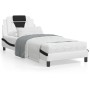 Black white synthetic leather headboard bed frame 90x200 cm by , Beds and slatted bases - Ref: Foro24-3208074, Price: 146,34 ...