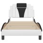 Black white synthetic leather headboard bed frame 90x200 cm by , Beds and slatted bases - Ref: Foro24-3208074, Price: 146,34 ...