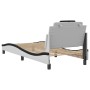 Estructura cama cabecero cuero sintético blanco negro 90x200 cm de , Camas y somieres - Ref: Foro24-3208074, Precio: 146,34 €