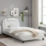 Estructura de cama cabecero cuero sintético blanco 100x200 cm de , Camas y somieres - Ref: Foro24-3208076, Precio: 148,23 €, ...