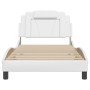 Estructura de cama cabecero cuero sintético blanco 100x200 cm de , Camas y somieres - Ref: Foro24-3208076, Precio: 145,24 €