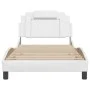 Estructura de cama cabecero cuero sintético blanco 100x200 cm de , Camas y somieres - Ref: Foro24-3208076, Precio: 148,23 €, ...