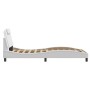 Estructura de cama cabecero cuero sintético blanco 100x200 cm de , Camas y somieres - Ref: Foro24-3208076, Precio: 145,24 €