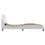 Estructura de cama cabecero cuero sintético blanco 100x200 cm de , Camas y somieres - Ref: Foro24-3208076, Precio: 148,23 €, ...