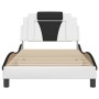 Bed frame with black and white synthetic leather headboard by , Beds and slatted bases - Ref: Foro24-3208081, Price: 147,23 €...