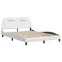 Estructura de cama cabecero cuero sintético blanco 120x200 cm de , Camas y somieres - Ref: Foro24-3208083, Precio: 187,11 €, ...