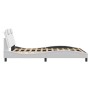 Estructura de cama cabecero cuero sintético blanco 120x200 cm de , Camas y somieres - Ref: Foro24-3208083, Precio: 197,22 €, ...