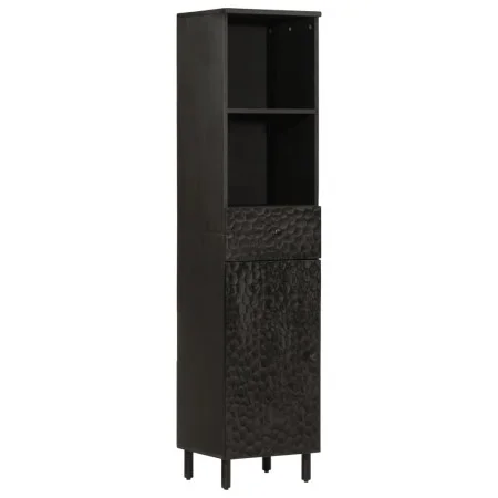 Solid black mango wood bathroom cabinet 38x33x160 cm by , bathroom vanities - Ref: Foro24-356841, Price: 151,35 €, Discount: %