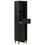 Solid black mango wood bathroom cabinet 38x33x160 cm by , bathroom vanities - Ref: Foro24-356841, Price: 151,35 €, Discount: %