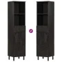 Solid black mango wood bathroom cabinet 38x33x160 cm by , bathroom vanities - Ref: Foro24-356841, Price: 151,35 €, Discount: %