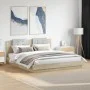 Sonoma oak engineered wood bed with headboard 200x200 cm by , Beds and slatted bases - Ref: Foro24-3209893, Price: 249,71 €, ...