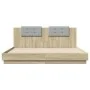 Sonoma oak engineered wood bed with headboard 200x200 cm by , Beds and slatted bases - Ref: Foro24-3209893, Price: 249,71 €, ...