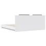 White engineered wood bed frame with headboard 200x200cm by , Beds and slatted bases - Ref: Foro24-3209891, Price: 228,99 €, ...