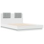 Estructura cama con cabecero madera ingeniería blanco 120x190cm de , Camas y somieres - Ref: Foro24-3209961, Precio: 164,45 €...