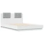 White engineered wood bed frame with headboard 120x190cm by , Beds and slatted bases - Ref: Foro24-3209961, Price: 161,27 €, ...