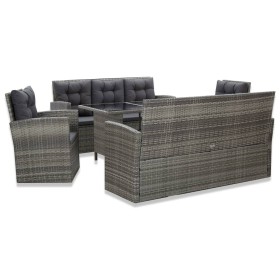 5-piece garden dining set and gray synthetic rattan cushions by vidaXL, Garden sets - Ref: Foro24-46115, Price: 906,07 €, Dis...