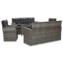 5-teiliges Garten-Essset und graue synthetische Rattankissen von vidaXL, Gartensets - Ref: Foro24-46115, Preis: 907,26 €, Rab...