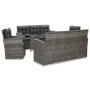 Set de comedor de jardín 5 pzas y cojines ratán sintético gris de vidaXL, Conjuntos de jardín - Ref: Foro24-46115, Precio: 89...