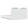 Estructura cama con cabecero madera ingeniería blanco 120x190cm de , Camas y somieres - Ref: Foro24-3209961, Precio: 164,45 €...