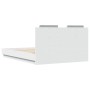 Estructura cama con cabecero madera ingeniería blanco 135x190cm de , Camas y somieres - Ref: Foro24-3209954, Precio: 170,51 €
