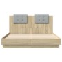 Cama con cabecero madera de ingeniería roble Sonoma 120x200 cm de , Camas y somieres - Ref: Foro24-3209928, Precio: 163,33 €,...