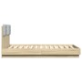 Sonoma oak engineered wood bed with headboard 135x190 cm by , Beds and slatted bases - Ref: Foro24-3209956, Price: 163,34 €, ...