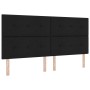 Estructura de cama con cabecera Negro 200 x 200 cm tela