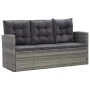 Set de comedor de jardín 5 pzas y cojines ratán sintético gris de vidaXL, Conjuntos de jardín - Ref: Foro24-46115, Precio: 89...