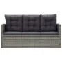 Set de comedor de jardín 5 pzas y cojines ratán sintético gris de vidaXL, Conjuntos de jardín - Ref: Foro24-46115, Precio: 89...