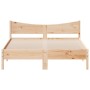 Bed frame with solid pine wood headboard 160x200 cm by , Beds and slatted bases - Ref: Foro24-3216363, Price: 170,85 €, Disco...
