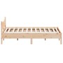 Bed frame with solid pine wood headboard 160x200 cm by , Beds and slatted bases - Ref: Foro24-3216363, Price: 170,85 €, Disco...