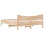 Bed frame with solid pine wood headboard 160x200 cm by , Beds and slatted bases - Ref: Foro24-3216363, Price: 170,85 €, Disco...