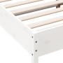 Solid white pine wood headboard bed frame 180x200 cm by , Beds and slatted bases - Ref: Foro24-3216361, Price: 211,23 €, Disc...