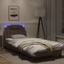 Bed frame with LED lights brown synthetic leather 90x200 cm by , Beds and slatted bases - Ref: Foro24-3213996, Price: 158,95 ...
