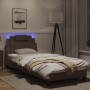 Bettgestell mit LED-Leuchten braunes Kunstleder 90x200 cm von , Betten und Lattenroste - Ref: Foro24-3213996, Preis: 139,37 €...