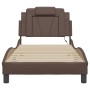 Bed frame with LED lights brown synthetic leather 90x200 cm by , Beds and slatted bases - Ref: Foro24-3213996, Price: 140,53 ...