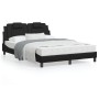 Bed frame with LED lights black synthetic leather 120x200 cm by , Beds and slatted bases - Ref: Foro24-3214008, Price: 197,28...