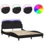 Bettgestell mit LED-Beleuchtung, schwarzes Kunstleder, 120 x 200 cm von , Betten und Lattenroste - Ref: Foro24-3214008, Preis...