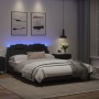 Bed frame with LED lights black synthetic leather 120x200 cm by , Beds and slatted bases - Ref: Foro24-3214008, Price: 197,28...