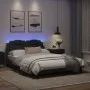 Bed frame with LED lights black synthetic leather 120x200 cm by , Beds and slatted bases - Ref: Foro24-3214008, Price: 197,59...
