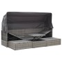 Tumbona cama jardín con techo ratán sintético gris de vidaXL, Camas para exteriores - Ref: Foro24-46158, Precio: 511,82 €, De...