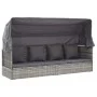 Garden sunbed with gray synthetic rattan roof by vidaXL, Outdoor beds - Ref: Foro24-46158, Price: 535,67 €, Discount: %