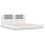 White engineered wood bed frame with headboard 180x200cm by , Beds and slatted bases - Ref: Foro24-3209898, Price: 226,35 €, ...